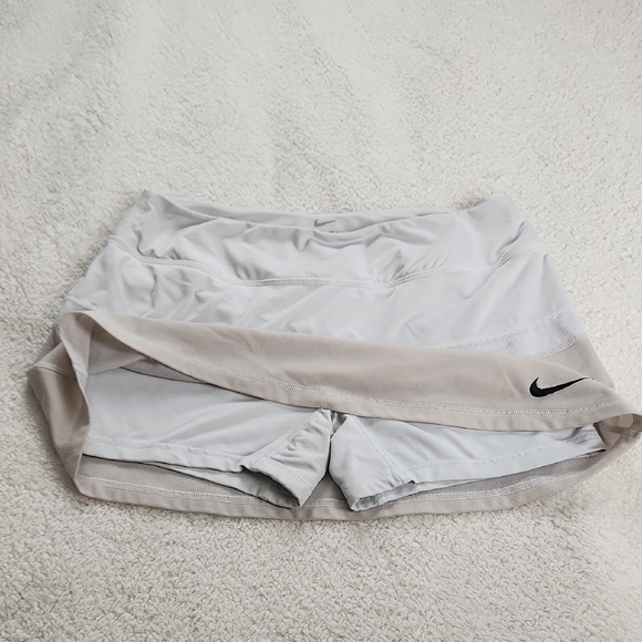 Nike Pants - Nike White and Beige Sports Skort